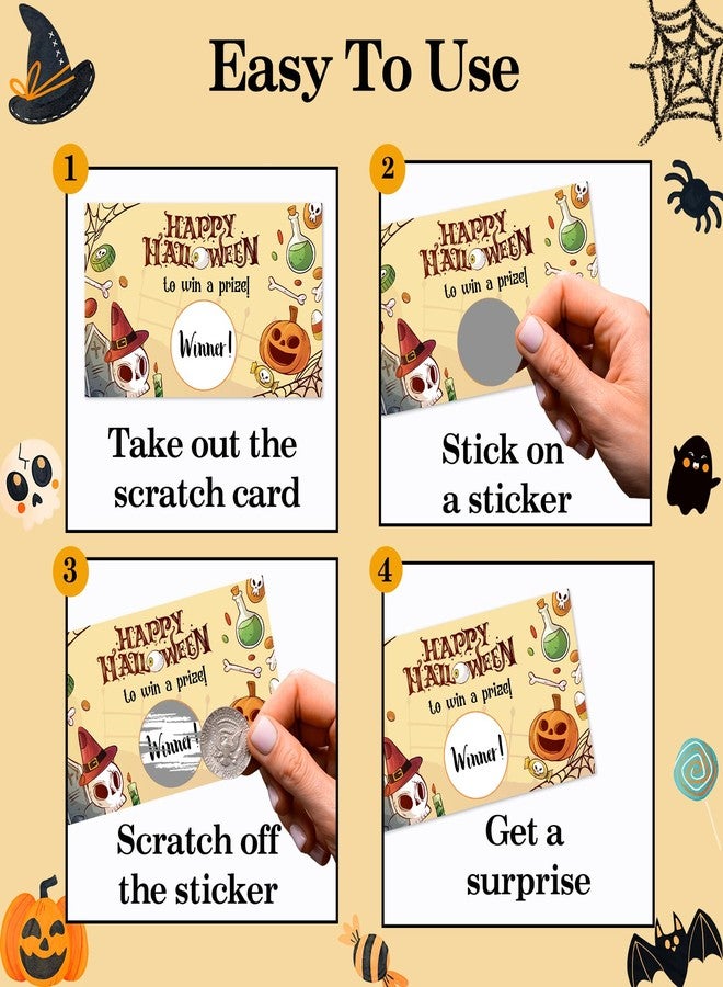 YQV Halloween Scratch Off Cards-Spooky Party Games for Adults, Pumpkin Web Theme Birthday Baby Shower Party Decorations Supplies-A05 - Image 3